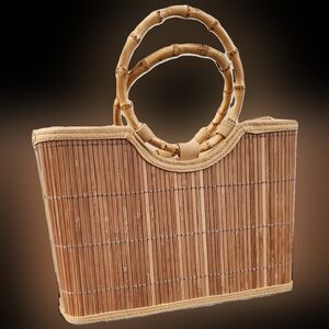 Handmade vintage bamboo handbag